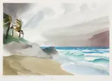 Culmers Rocks, Eleuthera, Bahamas by Toni Onley, watercolour on paper, sold Feb 2020