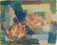 Fische by Eduard Bargheer, 1949, Aquarell und Bleistift auf dünnem Papier, sold Apr 2025