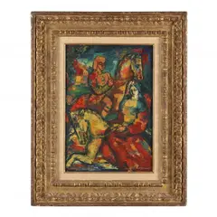 Les Chatelains by Arthur Greuell, Oil on board, sold Oct 2023