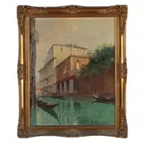 Venetian Scene by Aldo Marangoni, Oil on canvas, sold Oct 2023