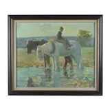 Painting after Monet by Stanley Royle, Oil on canvas, sold Oct 2023