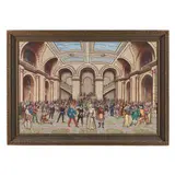 The Masked Ball by John Joseph Burgundy, Oil on canvas, sold Oct 2023