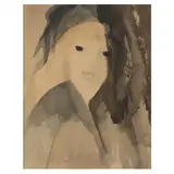 Portrait of a Woman by Marie Laurencin, Hand-colored print, sold Oct 2023