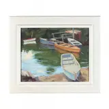 Bayou Boats by Douglas Gordon Stewart, Oil on canvas board, sold Sep 2023