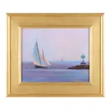 Pounding the Hyannisport Jetty by Nancy Braginton Smith, Oil on board, sold Sep 2023