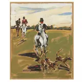 The Hunt by Jann Daughdrill, Oil on paper, sold Sep 2023