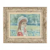 Young Girl with a Hat by Andre Gisson, Oil on canvas, sold Sep 2023