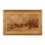 Coastal Scene During a Storm by George Washington Nicholson, Oil on canvas (lined), sold Sep 2023