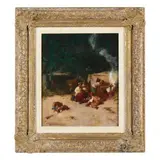 Encampment with Travelers by George Washington Nicholson, Oil on panel, sold Sep 2023