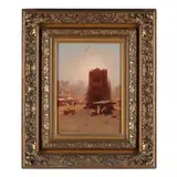 Faubourg Saint-Antoine, Paris by George Washington Nicholson, Oil on mahogany panel, sold Sep 2023