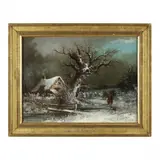 A Snowy Evening by James Northcote, Oil on canvas, sold Sep 2023