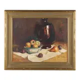 Still Life with Fruit by George Sanders Bickerstaff, Oil on canvas, sold Sep 2023