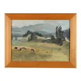 Pastoral Landscape with Cows by Dan Finaldi, Oil on panel, sold Sep 2023