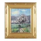 Spring Landscape with Mother & Child by Jean-Charles Millet, Oil on canvas, sold Sep 2023
