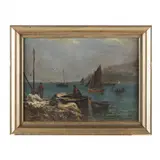 Lochranza, Isle of Arran, Scotland by Friedrich Ernst Morgenstern, Oil on board, sold Sep 2023