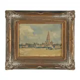 Antwerp by Thomas Friedensen, Oil on board, sold Sep 2023