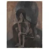 Untitled (The Thinker) by Pavel Tchelitchew, Gouache on paper laid on board, sold Sep 2023