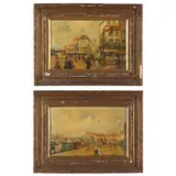 Views Along the Seine (two works) by Luigi Loir, Oil on panel, sold Sep 2023