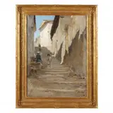 Women in a Stairway by Gustave Achille Guillaumet, Oil on canvas, sold Sep 2023