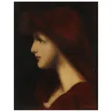 Head of a Woman by Jean-Jacques Henner, Oil on canvas, sold Sep 2023