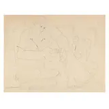 Fisherman with Line by Claude Howell, Ink on paper (laid down), sold Sep 2023