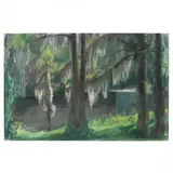 Cypress Trees by Francis Speight, Pastel on paper, sold Sep 2023