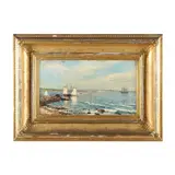 Seascape with Ships by Edmund Darch Lewis, Oil on canvas, sold Sep 2023