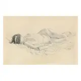 Liggend Naakt (Reclining Nude) by Kuno Brinks, Engraving on laid paper, sold Aug 2023