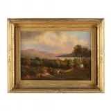 The Hudson Highlands by John F Louis, Oil on canvas (lined), sold Aug 2023