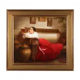 The Reader by Thomas Reis, Oil on canvas, sold Aug 2023