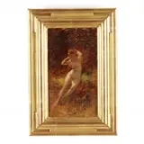 Nude in a Landscape by Guglielmo Innocenti, Oil on board, sold Aug 2023