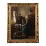 Spinning Wheel by Alfred Dan, Oil on canvas, sold Aug 2023