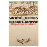 Société des Courses de Biarritz Bayonne , Vintage Horse Racing Poster by Maurice Taquoy, Lithographic poster in colors, sold Aug 2023