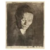 Gesenkter Frauenkopf (Woman with Bowed Head) by Käthe Kollwitz, Etching, sold Aug 2023