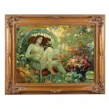 Seated Nude in a Summer Garden by Tim Benjamin, Oil on canvas, sold Aug 2023