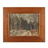 Winter Woodland by Robert Emmett Owen, Oil on canvas board, sold Aug 2023
