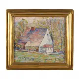 Landscape with Barn by Herbert Nelson Hooven, Oil on board, sold Aug 2023