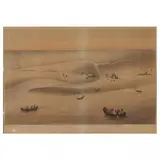 Chicago in 1820 by Dominique C. Fabronius, Lithograph in colors, sold Aug 2023