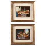 Pair of Still Life Paintings by Johan Karoly Reinprecht, Oil on board, sold Aug 2023