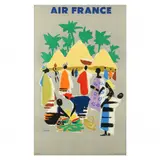 Original Air France Africa Travel Poster by Jean Even, Lithographic poster in colors, sold Aug 2023