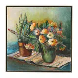 Still Life with Flowers and Snake Plant by Alice Ehrlich, Oil on canvas, sold Aug 2023