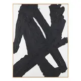 Black-on-White Abstract by Ron Goins, Oil on canvas, sold Jul 2023