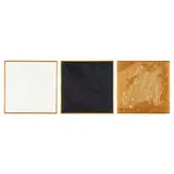 Abstract Triptych in Black, White, and Gold by Ron Goins, Oil on canvas, sold Jul 2023