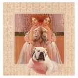 Ingre's Comtesse d'Haussonville (with Bulldog) by S. Tucker Cooke, Acrylic and gold leaf on panel, sold Jul 2023