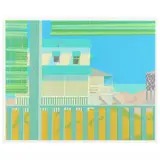 Beach Cottage by Claude Howell, Silkscreen in colors, sold Jul 2023