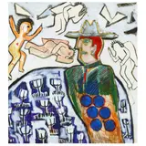 Untitled (Man in Hat) by Paul Hrusovsky, Mixed media on paper, sold Jul 2023