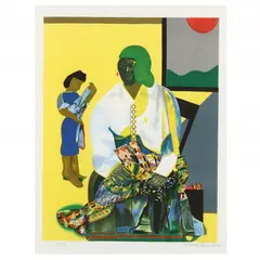 Mecklenburg Autumn by Romare Bearden, Lithograph in colors, sold Jul 2023