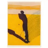 Mystery Portrait in Barcelona II by Fritz Scholder, Etching in colors, sold Jul 2023