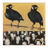 Peek by Rachel Herrick, Mixed media collage with encaustic casing on canvas, sold Jul 2023
