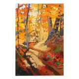 Forest Interior by Kristan Five, Oil on linen with cold wax medium, sold Jul 2023